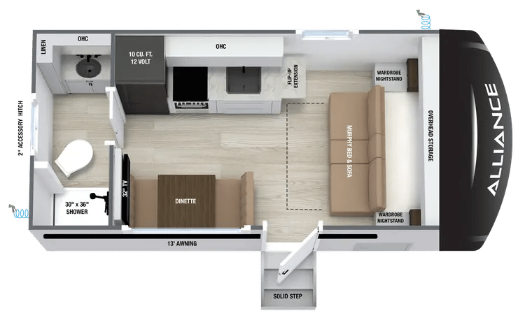 2027 Alliance RV Delta Solo RB152 floorplan