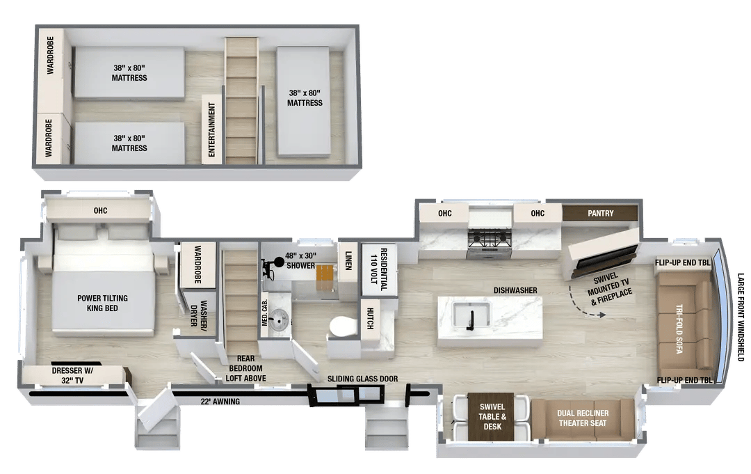 2027 Alliance RV Benchmark 42LFT floorplan