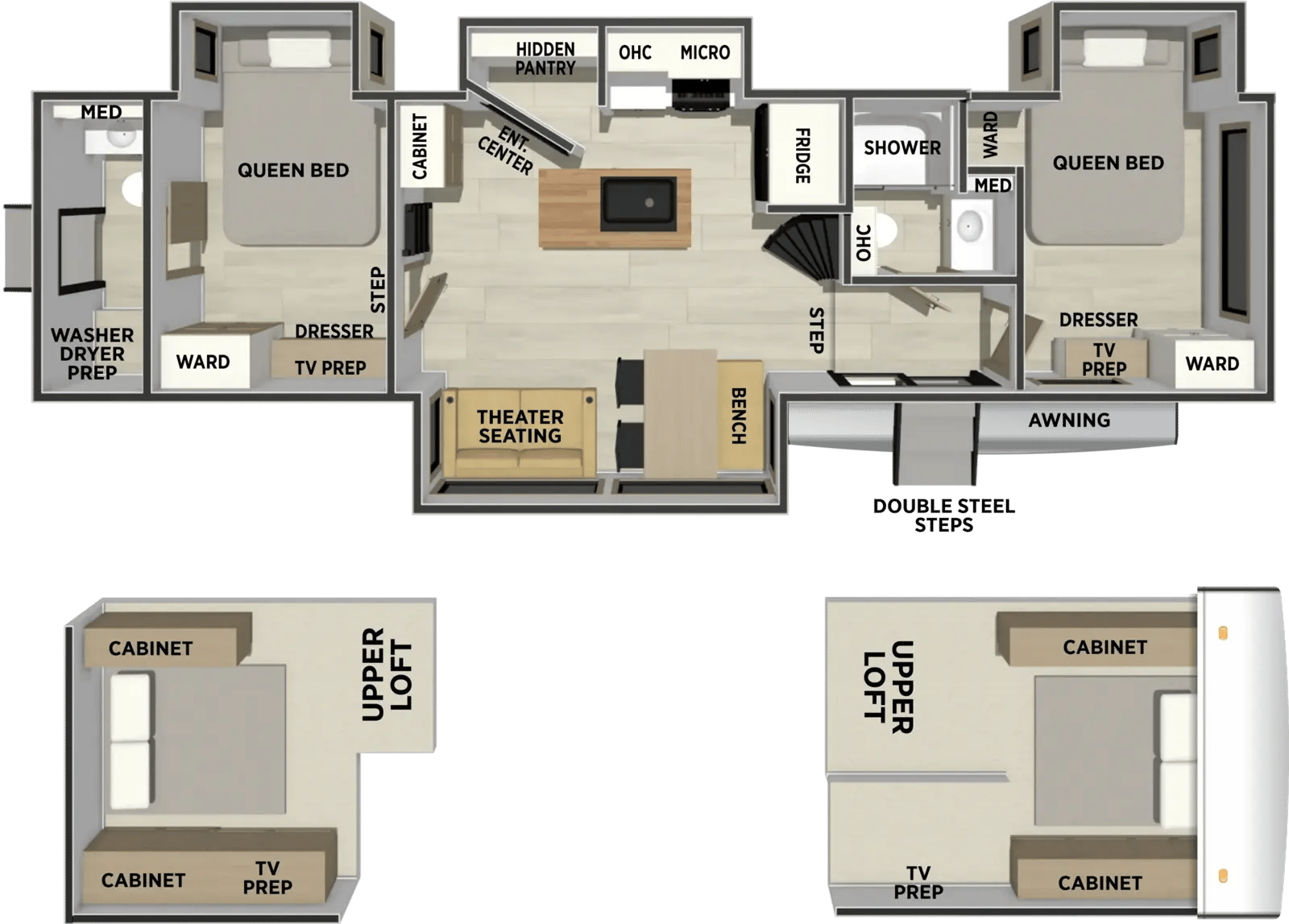 2027 Forest River Sierra Destination 41DUPLEX floorplan