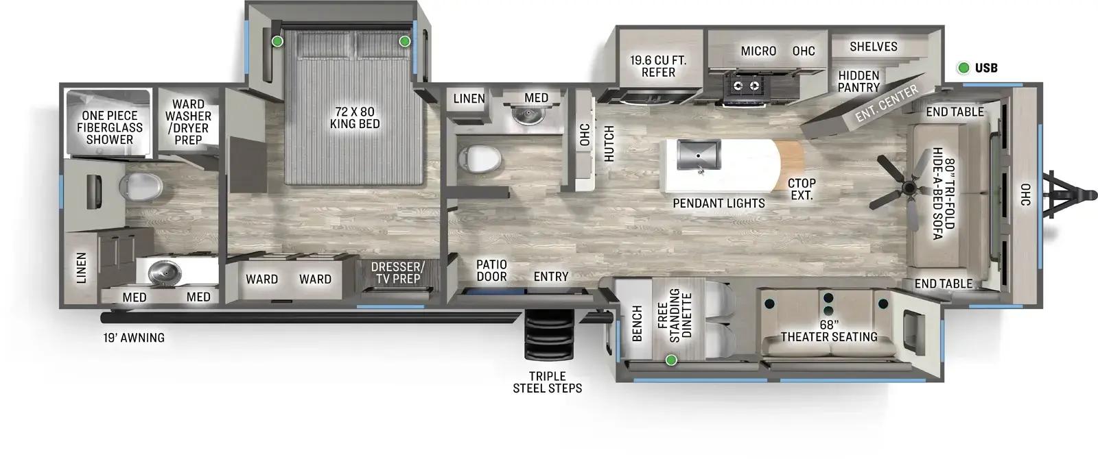 Forest River Sierra Destination 389HBFL floorplan