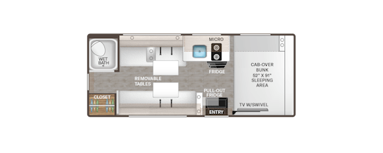 Thor Motor Coach Four Winds 19X floorplan