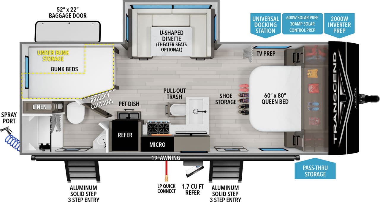 2026 Grand Design Transcend XPLOR 23BHX floorplan