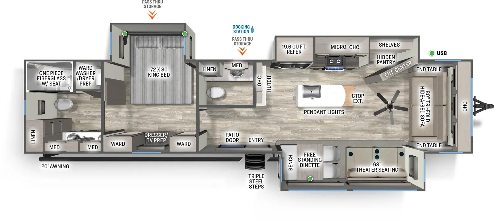2026 Forest River Sierra Destination 389HBFL floorplan