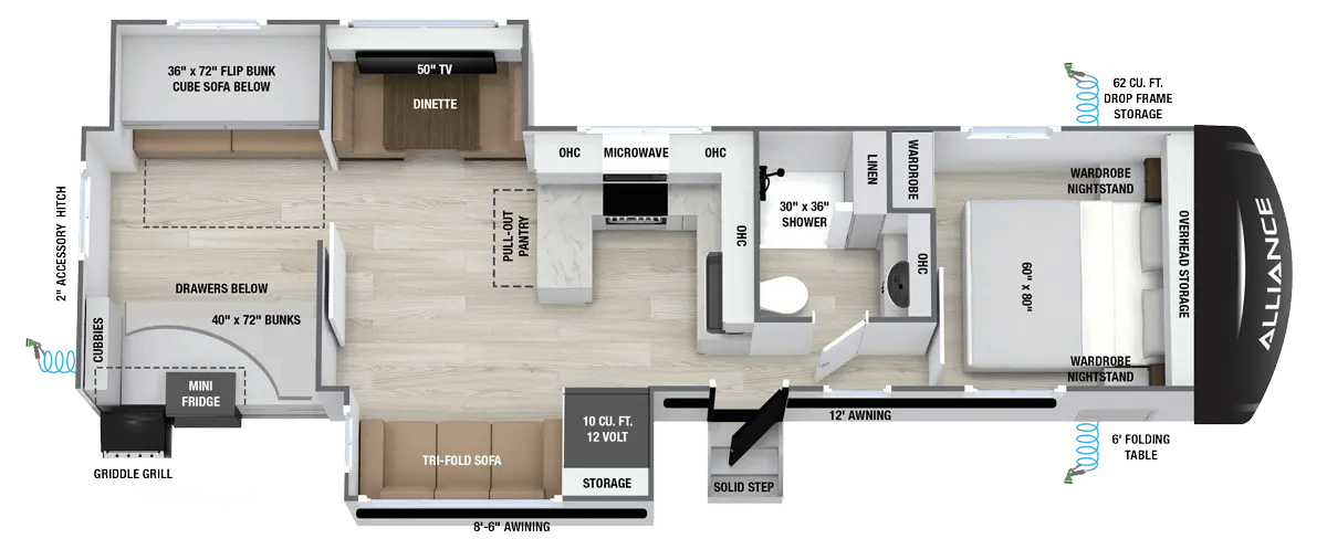 Alliance RV Delta 321BH floorplan