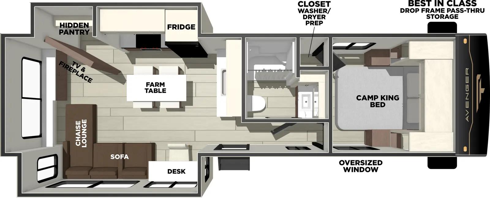 Forest River Avenger 27REI floorplan