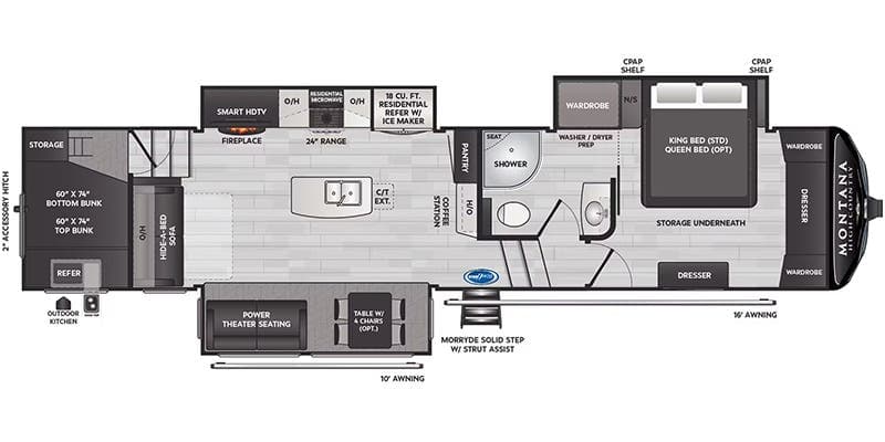 2024 Keystone Montana High Country 351BH floorplan