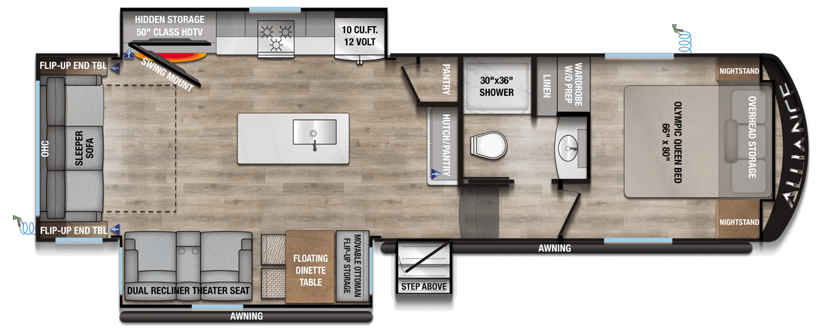 Alliance RV Avenue 29RL floorplan