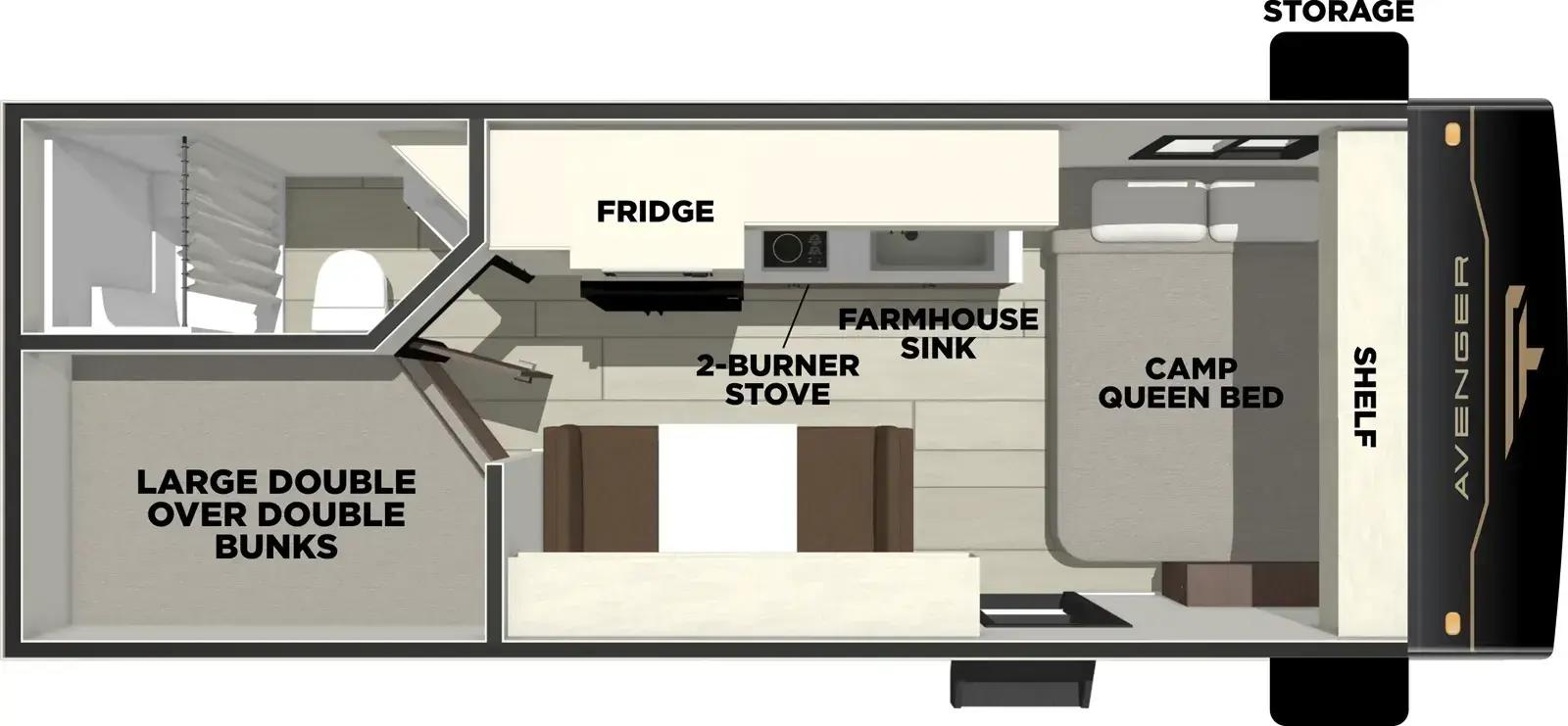 2027 Forest River Avenger LT 17DBX floorplan
