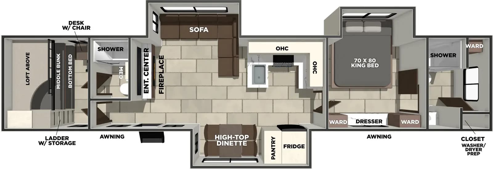 Forest River LaCrosse 44PARK floorplan
