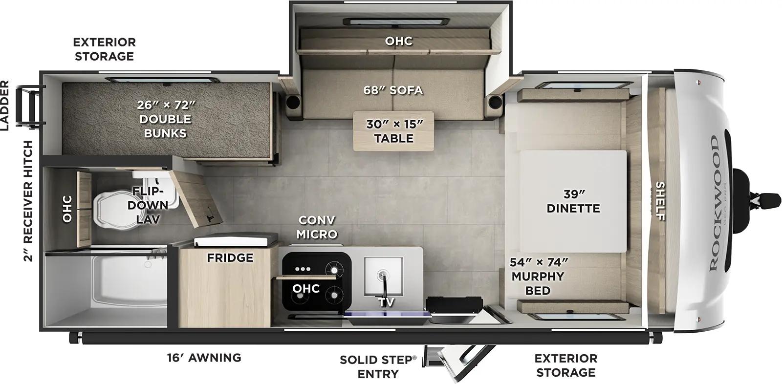 Forest River Rockwood Geo Pro G20BHT floorplan