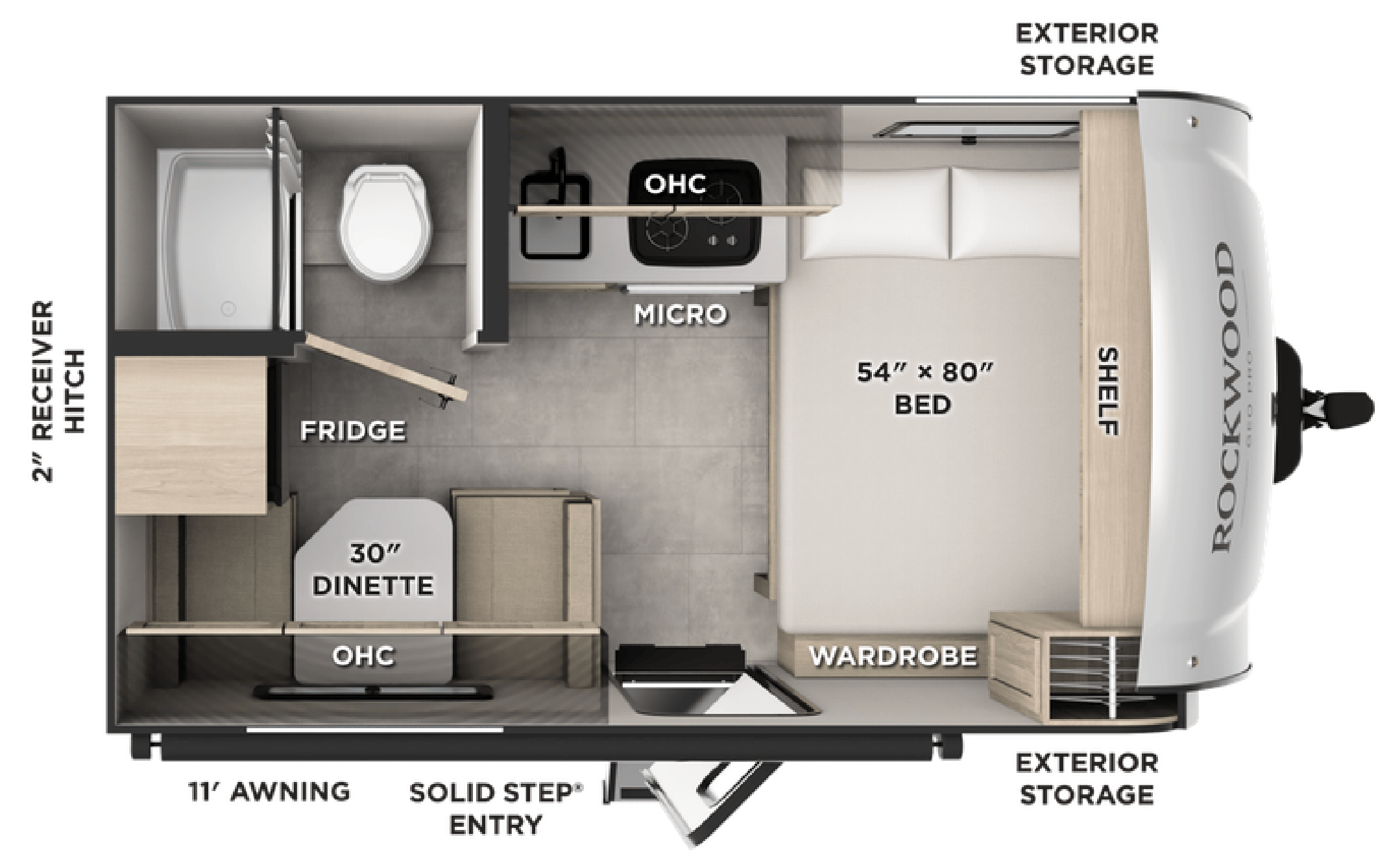 Forest River Rockwood Geo Pro G13DLE floorplan