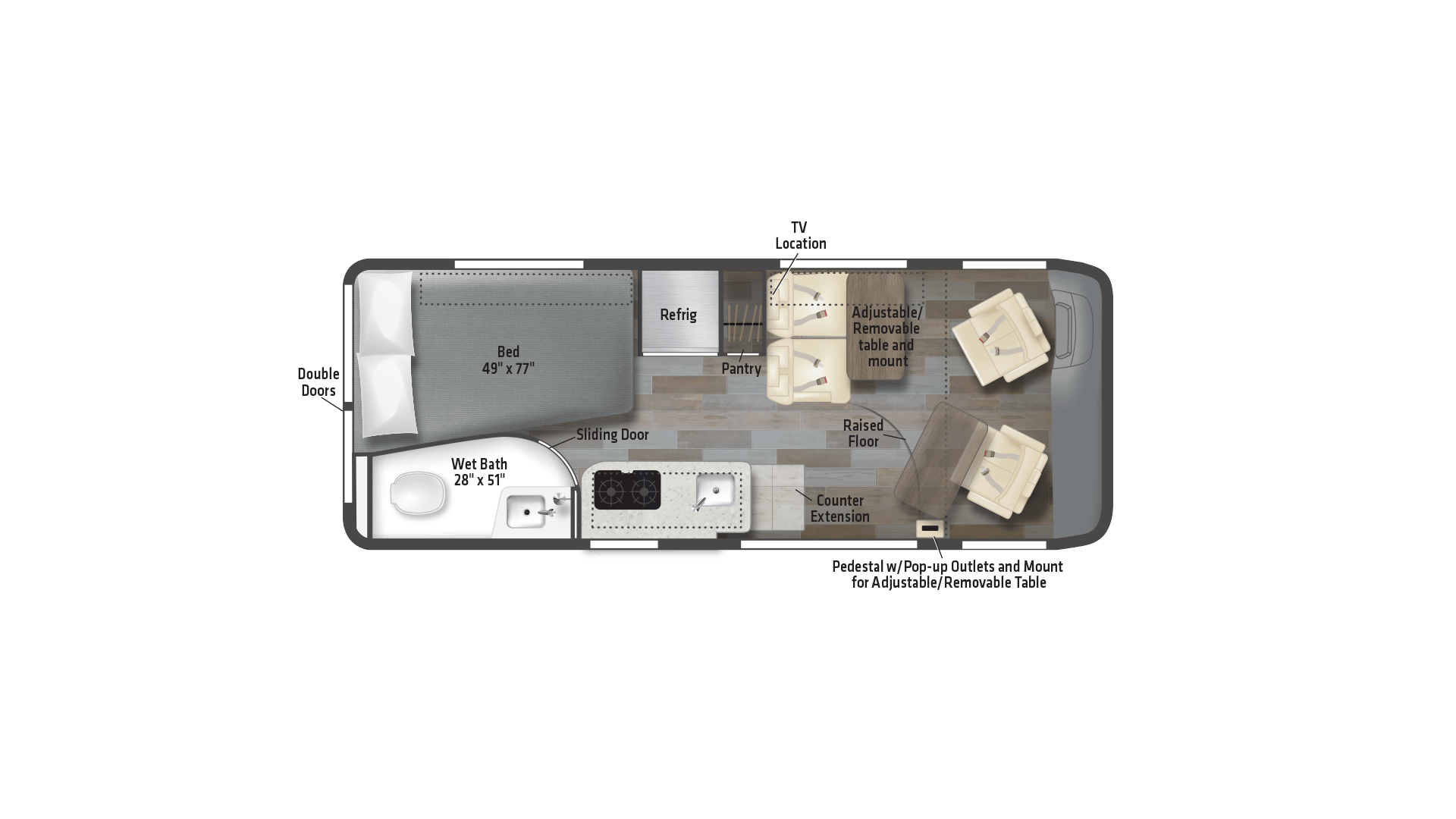 Winnebago Travato 59G floorplan