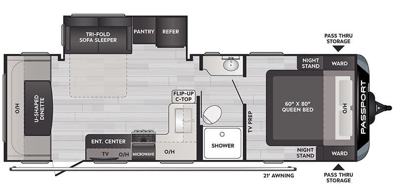 2022 Keystone Passport SL Series West 252RDWE floorplan