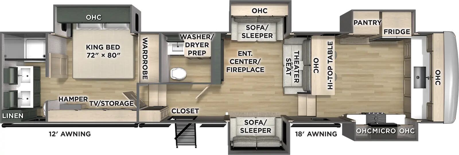 Forest River Columbus 388FKH floorplan