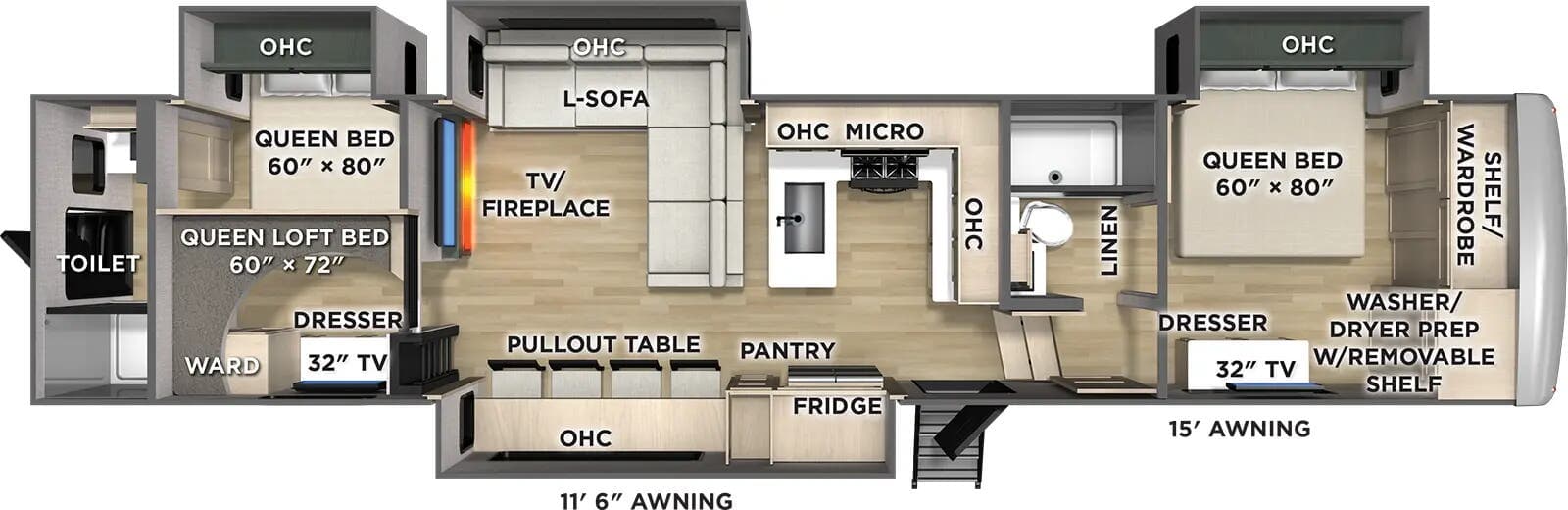 Forest River Columbus 377DS floorplan