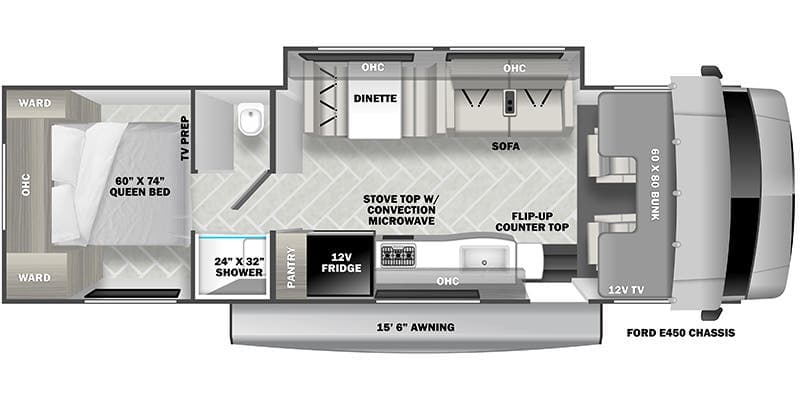 2023 Forest River Sunseeker 2850S LE floorplan