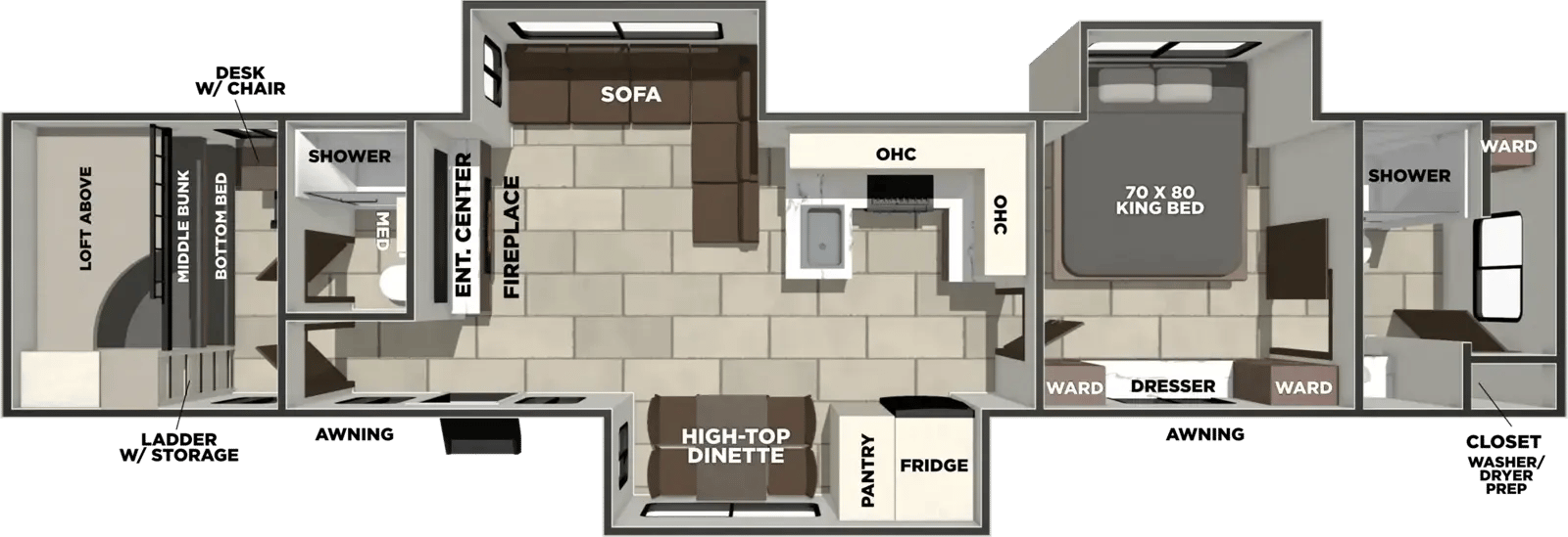 Forest River LaCrosse 44PK floorplan