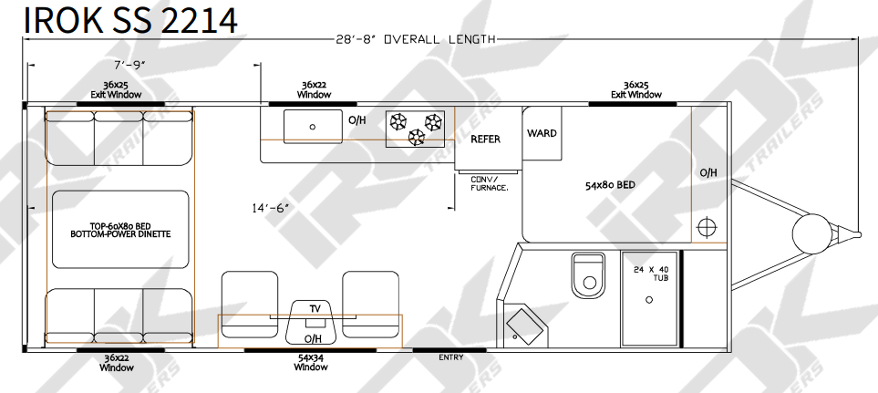 2026 IROK Trailers IROK LUXE SS2214 floorplan