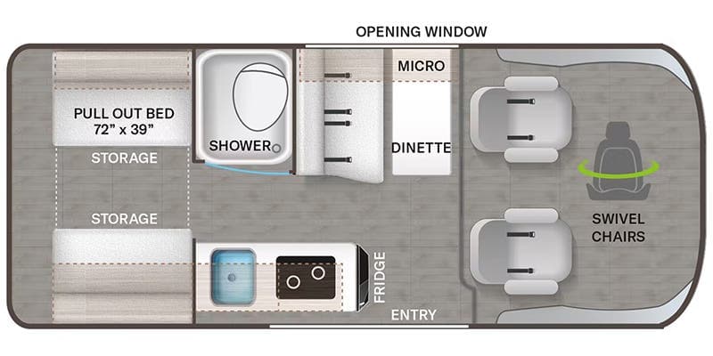 2023 Thor Motor Coach Rize 18A - Pop Top floorplan