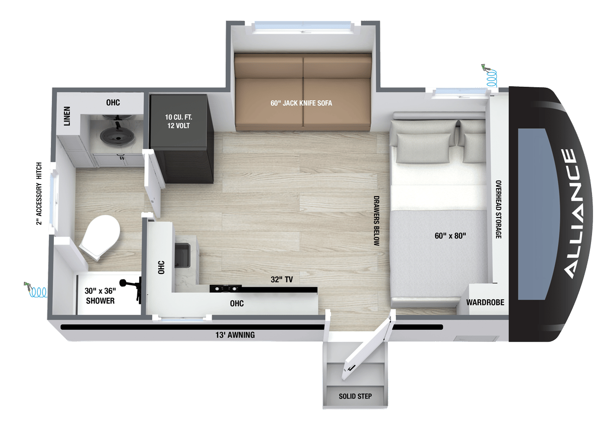Alliance RV Delta Solo ML166 floorplan