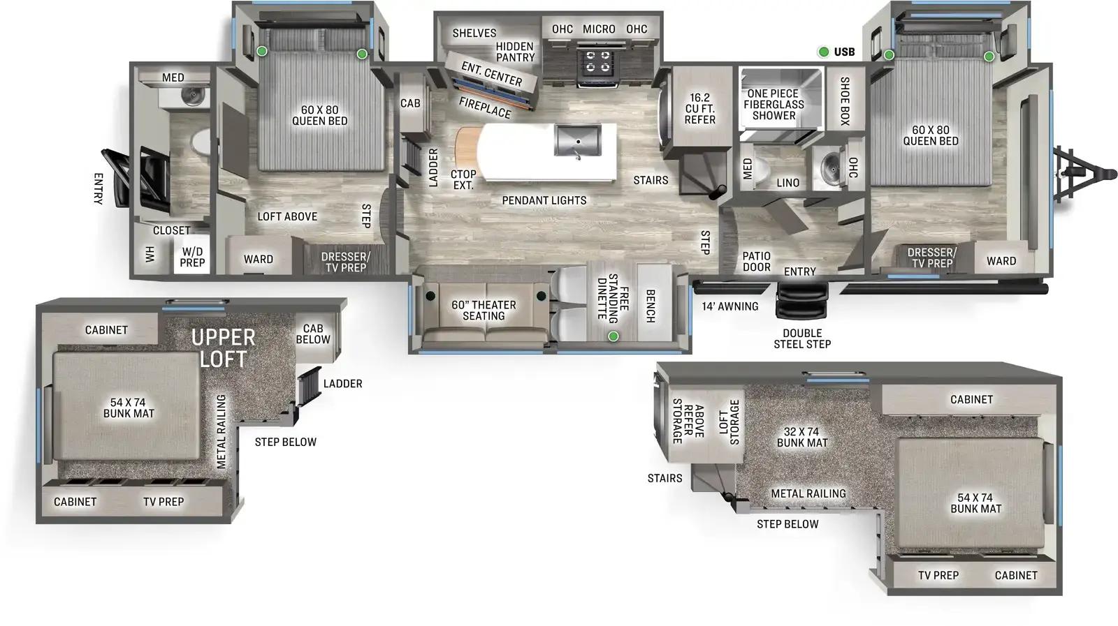 Forest River Sierra Destination 41DUPLEX floorplan