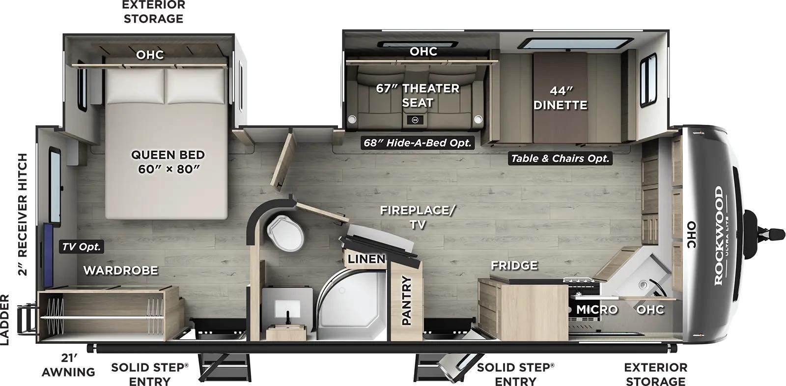 Forest River Rockwood Ultra Lite 2608BS floorplan