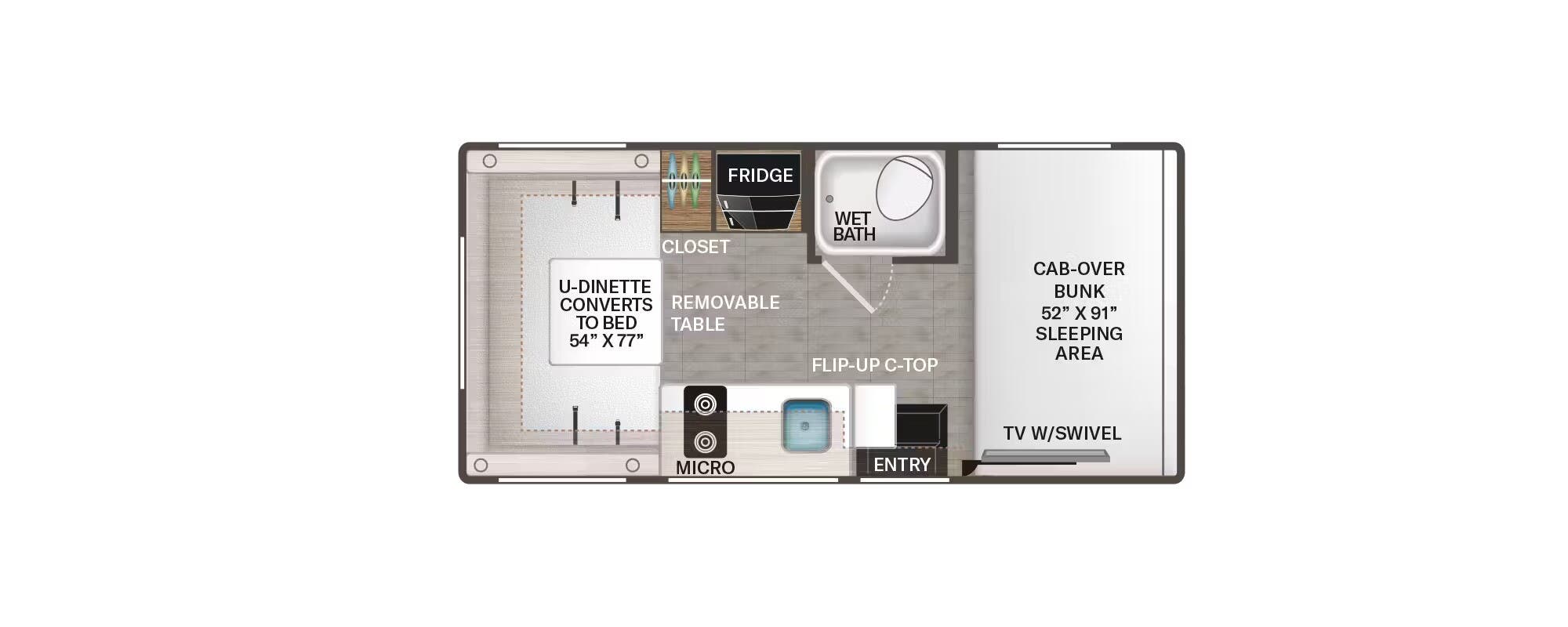 Thor Motor Coach Four Winds 19Z floorplan
