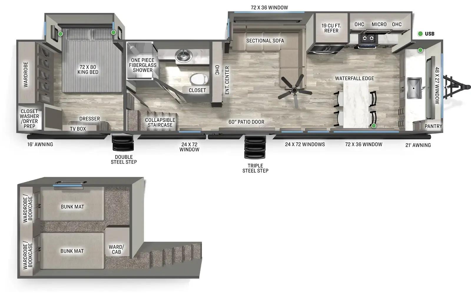 Forest River Sierra Destination 422FKL floorplan