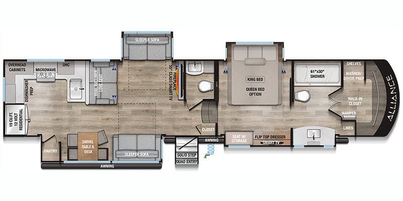 Alliance RV Paradigm 382RK floorplan