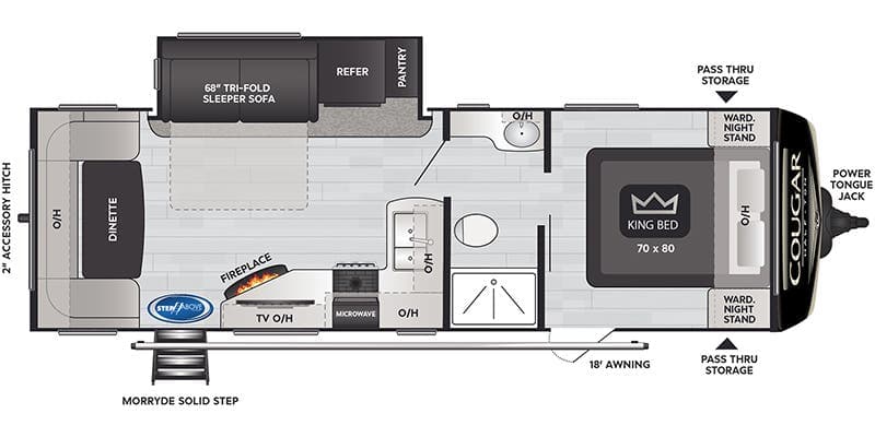 2021 Keystone Cougar Half-Ton West 25RDSWE floorplan