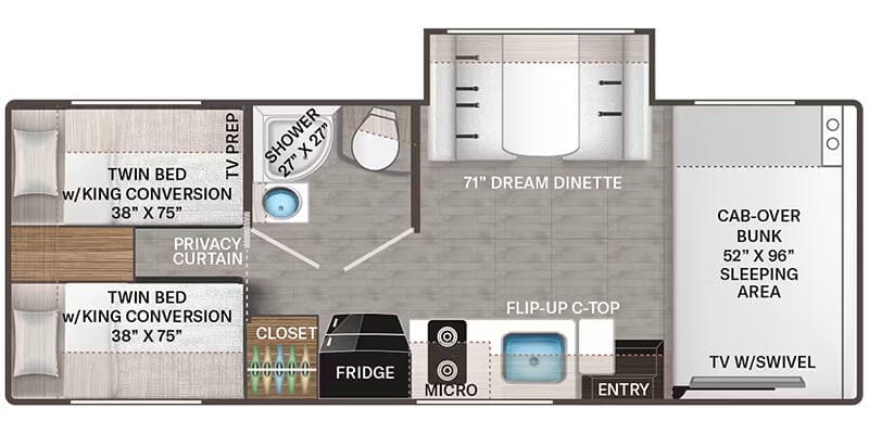 Thor Motor Coach Four Winds 25Z floorplan