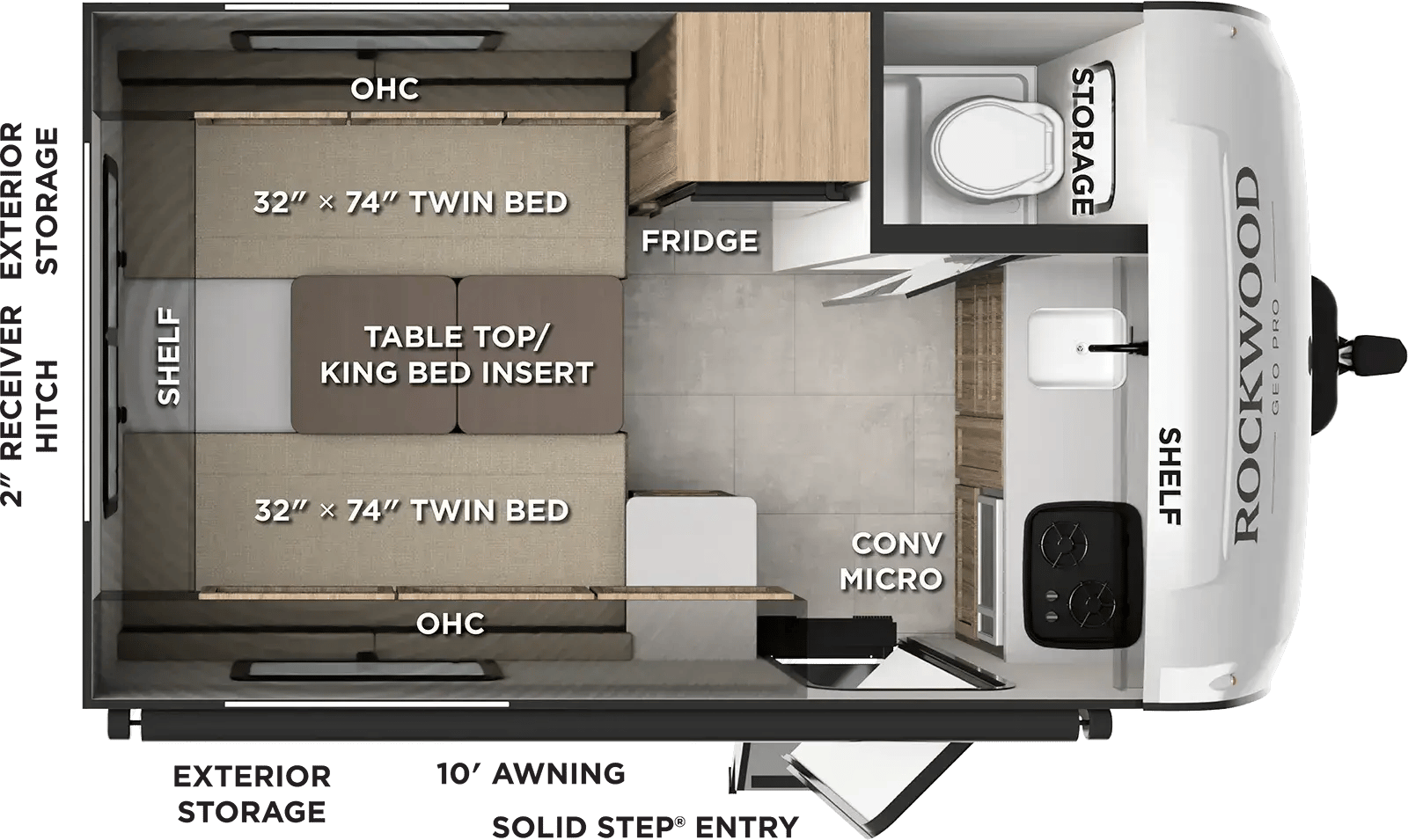 Forest River Rockwood Geo Pro G15TLE floorplan