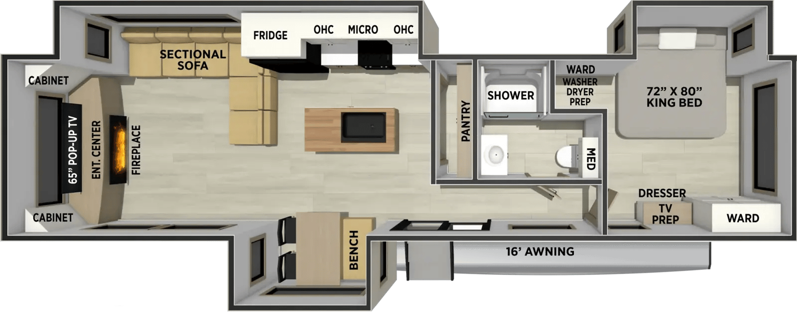 Forest River Sierra Destination 385RD floorplan
