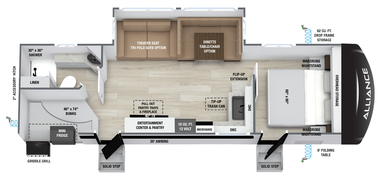 Alliance RV Delta 281BH floorplan