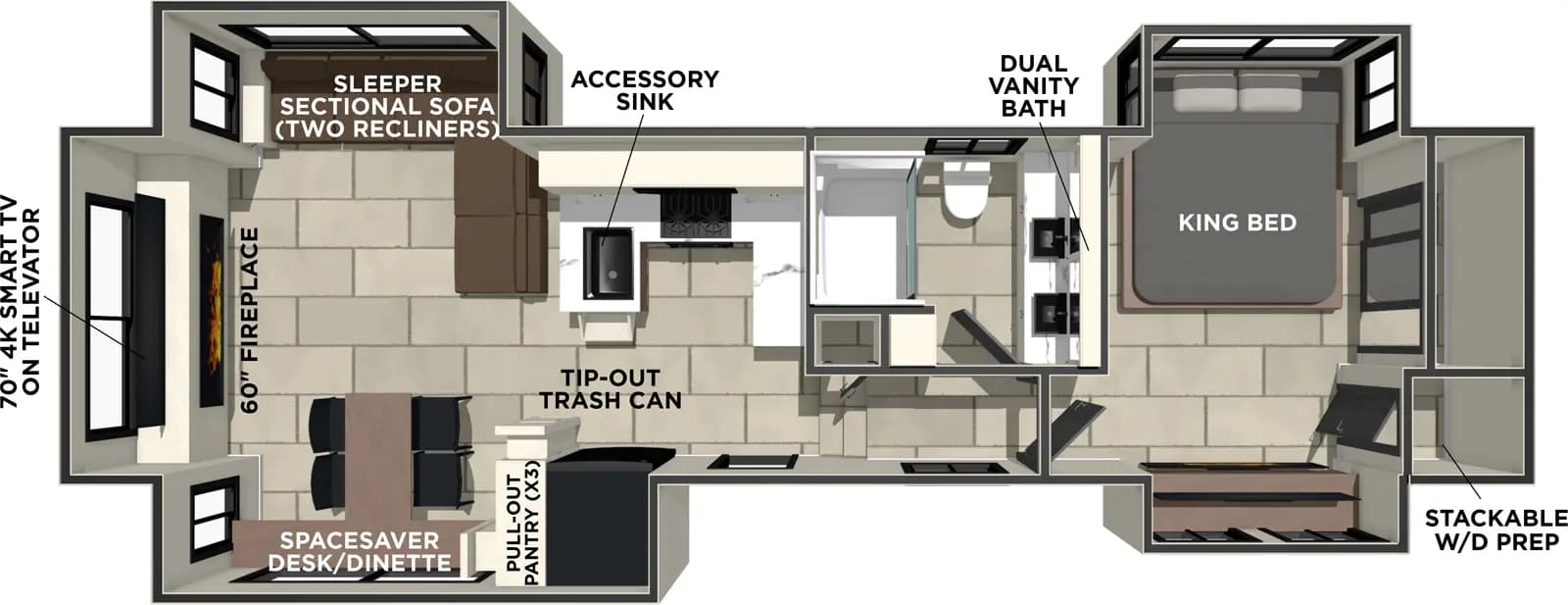 Forest River Sanibel 34LOUNGE floorplan