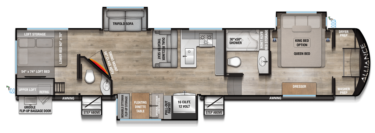 Alliance RV Avenue 38DBL floorplan