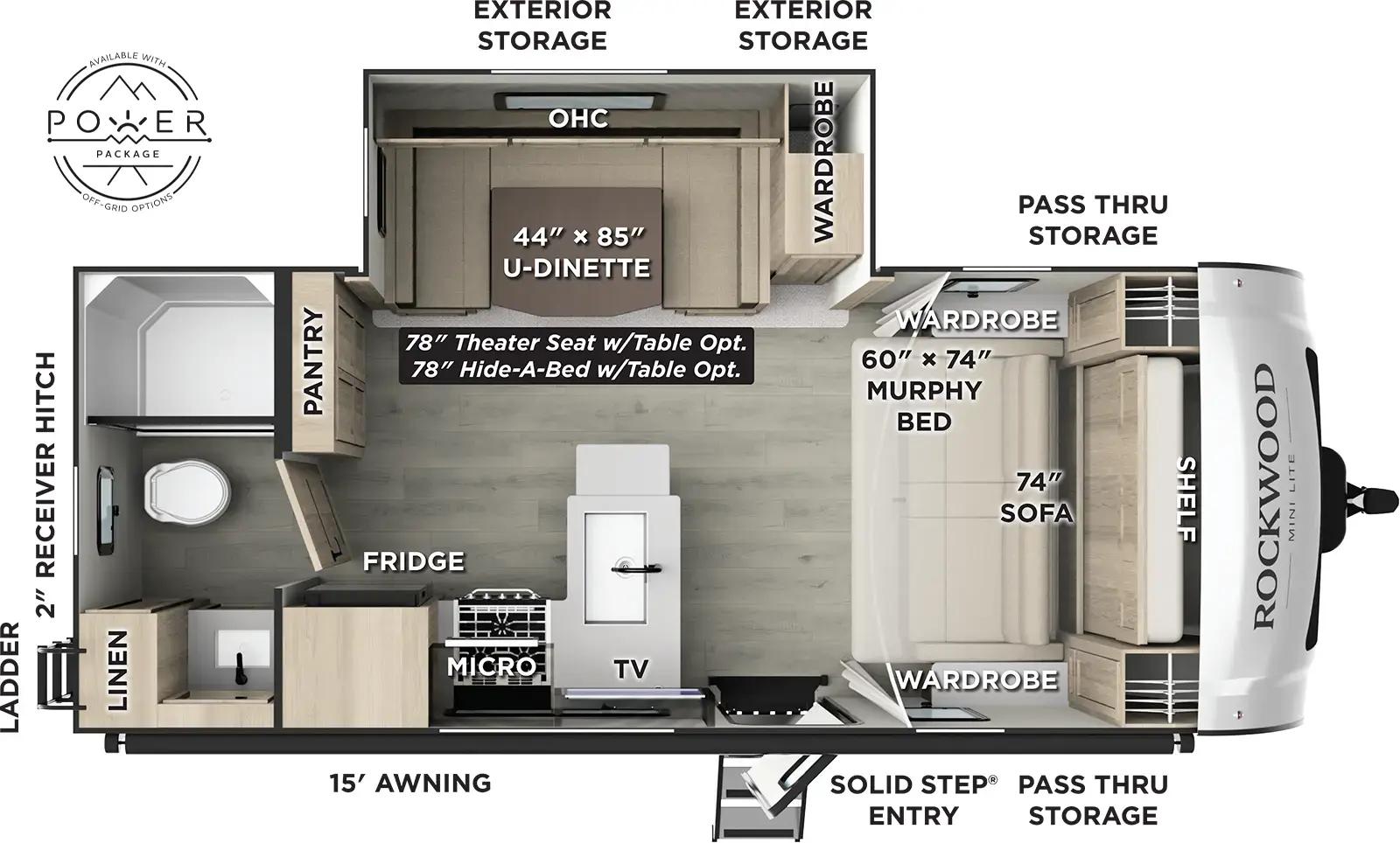 Forest River Rockwood Mini Lite 2214S floorplan