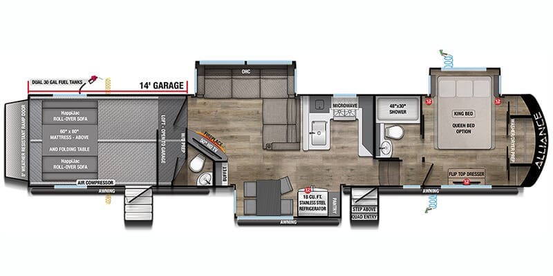 Alliance RV Valor 44V14 floorplan