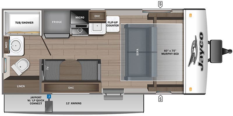 2023 Jayco Jay Feather Micro 173MRB floorplan