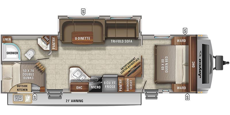 2021 Jayco White Hawk 29BH floorplan