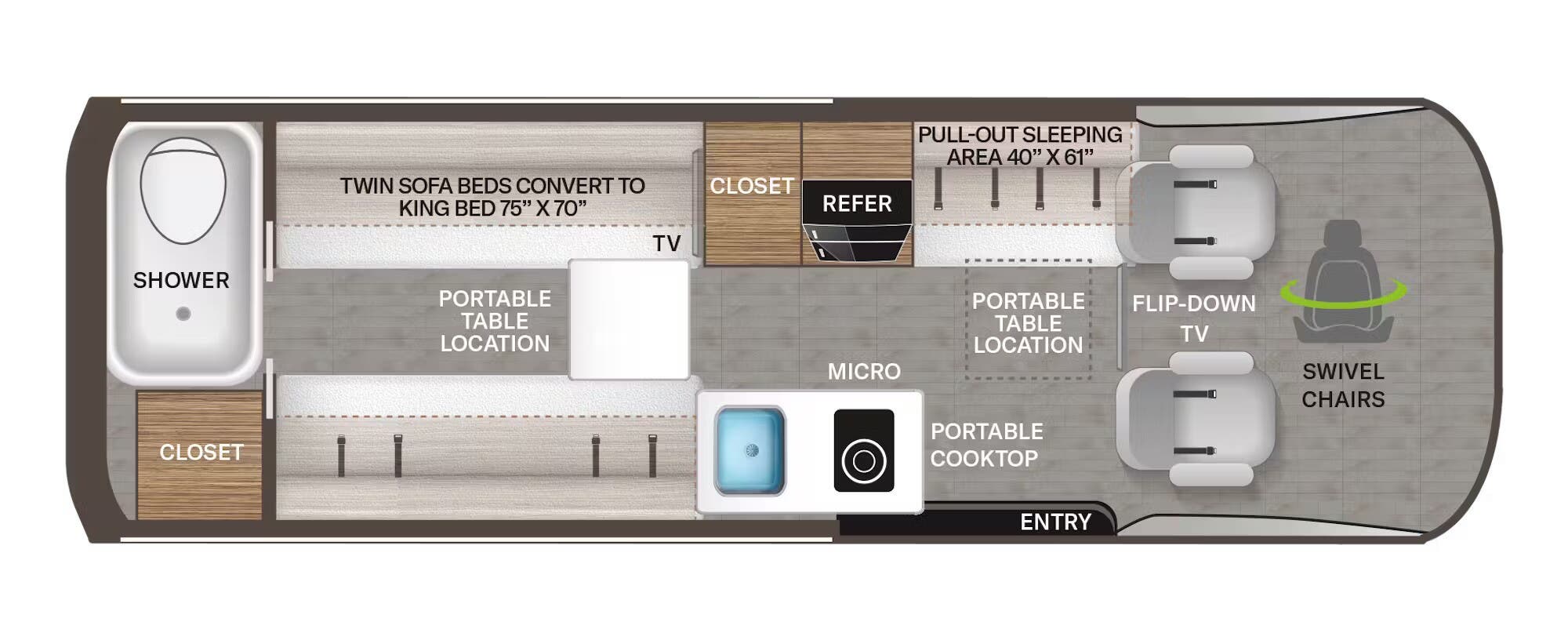 Thor Motor Coach Tranquility 24A floorplan