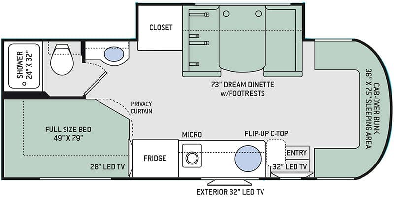 2018 Thor Motor Coach Citation Sprinter 24SJ floorplan