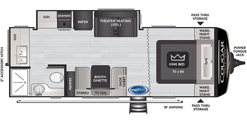 2023 Keystone Cougar Half-Ton 22MLSWE floorplan