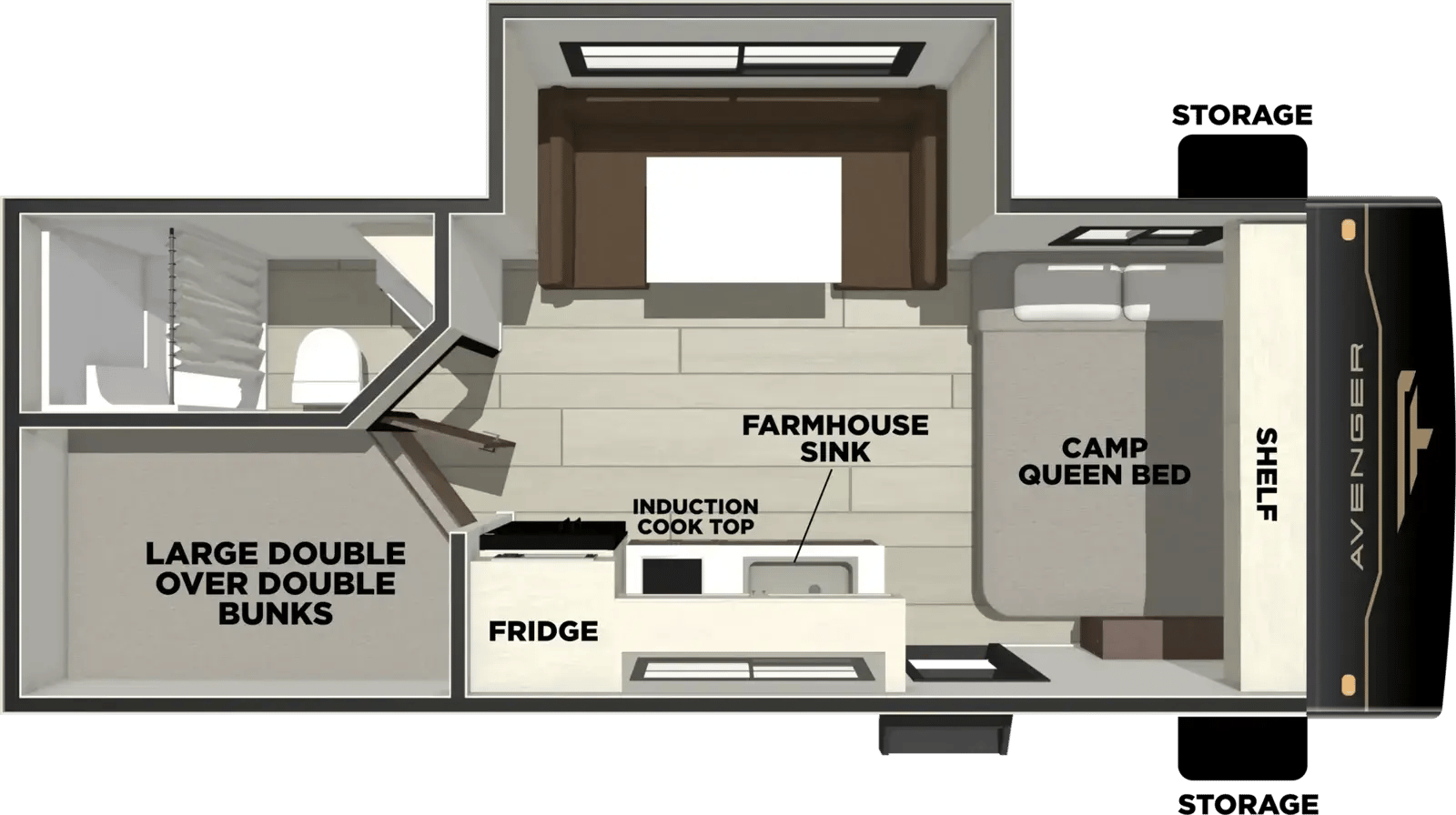 2027 Forest River Avenger LT 18DBS floorplan