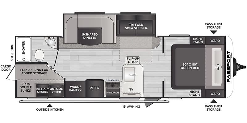 2024 Keystone Passport SL Series West 268BHWE floorplan
