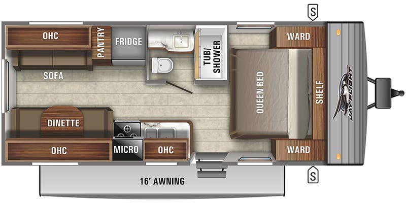 2021 Jayco Jay Flight SLX 8 212QBW floorplan