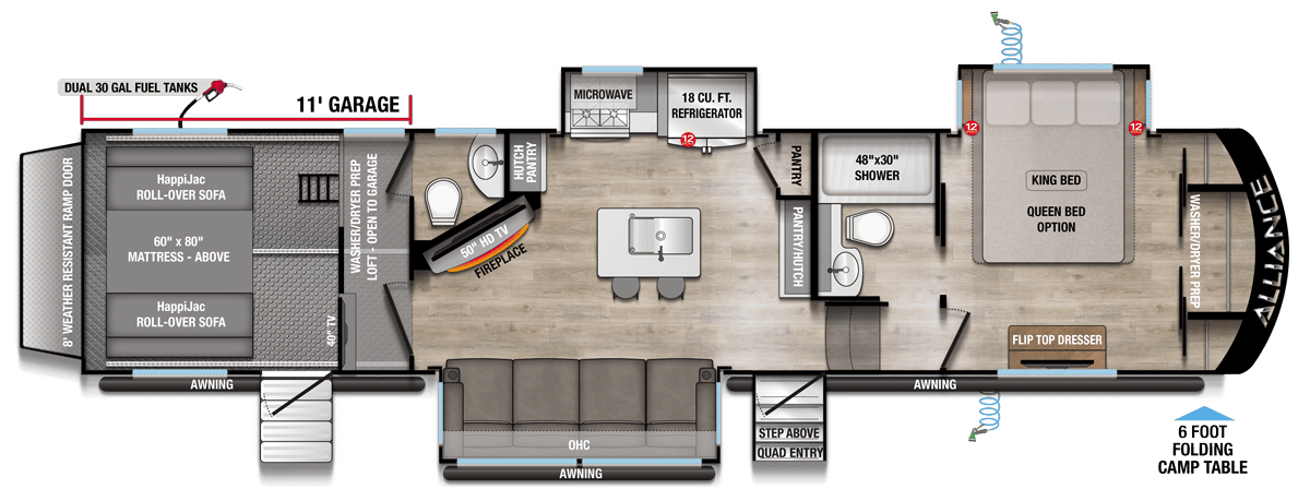 Alliance RV Valor 36V11 floorplan