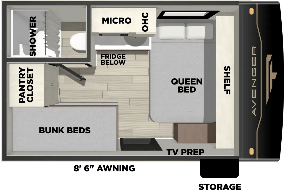 Forest River Avenger 12BHX floorplan